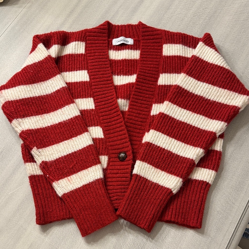 Striped Red and White Women's Sweater
